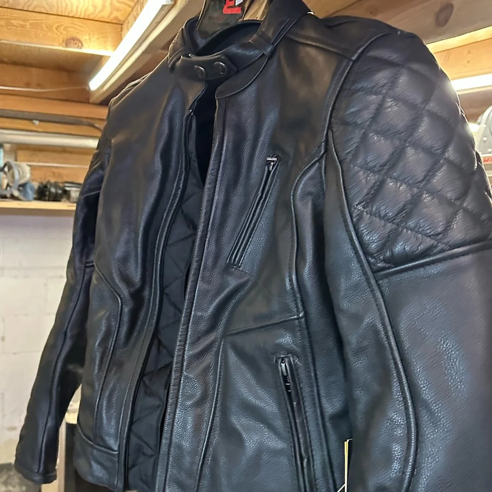 Women’s Black Leather Jacket (Motorcycle) - Picture 5 of 6